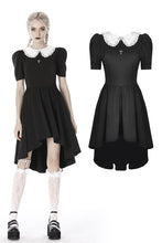 Load image into Gallery viewer, Black lolita Whiteite collar cocktail dress DW397 - Gothlolibeauty