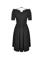 Load image into Gallery viewer, Black lolita Whiteite collar cocktail dress DW397 - Gothlolibeauty