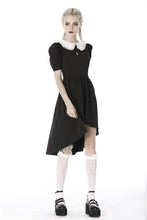 Load image into Gallery viewer, Black lolita Whiteite collar cocktail dress DW397 - Gothlolibeauty