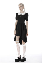 Load image into Gallery viewer, Black lolita Whiteite collar cocktail dress DW397 - Gothlolibeauty