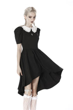 Load image into Gallery viewer, Black lolita Whiteite collar cocktail dress DW397 - Gothlolibeauty