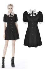 Load image into Gallery viewer, Punk Whiteite lapel collar short sleeves dress DW410 - Gothlolibeauty