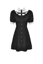 Load image into Gallery viewer, Punk Whiteite lapel collar short sleeves dress DW410 - Gothlolibeauty