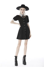 Load image into Gallery viewer, Punk Whiteite lapel collar short sleeves dress DW410 - Gothlolibeauty