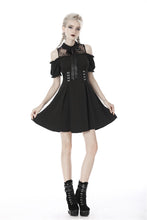 Load image into Gallery viewer, Gothic lolita off shoulder collar bow dress DW415 - Gothlolibeauty