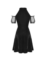 Load image into Gallery viewer, Gothic daliy mesh short sleeves halter dress DW417 - Gothlolibeauty