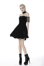 Load image into Gallery viewer, Gothic daliy mesh short sleeves halter dress DW417 - Gothlolibeauty