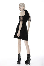 Load image into Gallery viewer, Gothic daliy mesh short sleeves halter dress DW417 - Gothlolibeauty