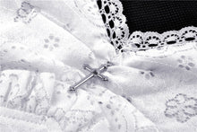 Load image into Gallery viewer, Steampunk Whiteite cocktail lace strap dress DW420 - Gothlolibeauty