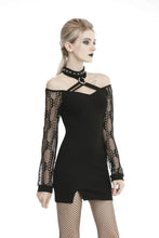 Load image into Gallery viewer, Punk net sleeves halter dress DW427