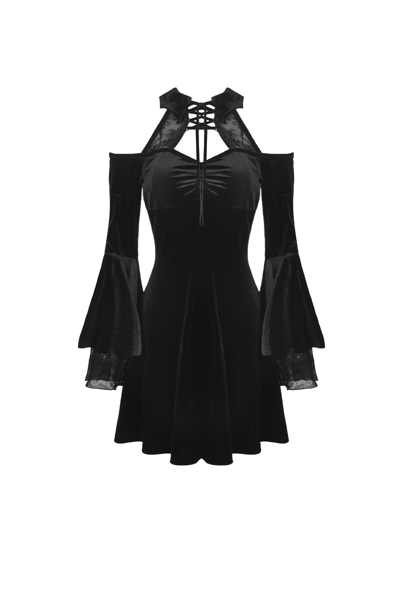 Gothic lace up collar velvet dress DW428 – DARK IN LOVE