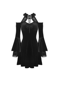 Gothic lace up collar velvet dress  DW428