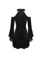 Load image into Gallery viewer, Gothic lace up collar velvet dress  DW428