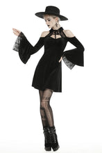 Load image into Gallery viewer, Gothic lace up collar velvet dress  DW428