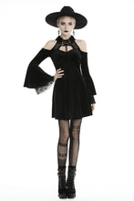 Load image into Gallery viewer, Gothic lace up collar velvet dress  DW428