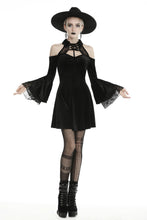 Load image into Gallery viewer, Gothic lace up collar velvet dress  DW428