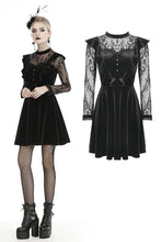 Load image into Gallery viewer, Gothic doll frilly lace velvet dress DW431
