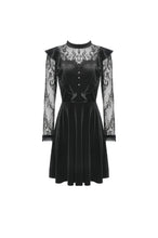 Load image into Gallery viewer, Gothic doll frilly lace velvet dress DW431