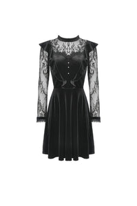 Gothic doll frilly lace velvet dress DW431