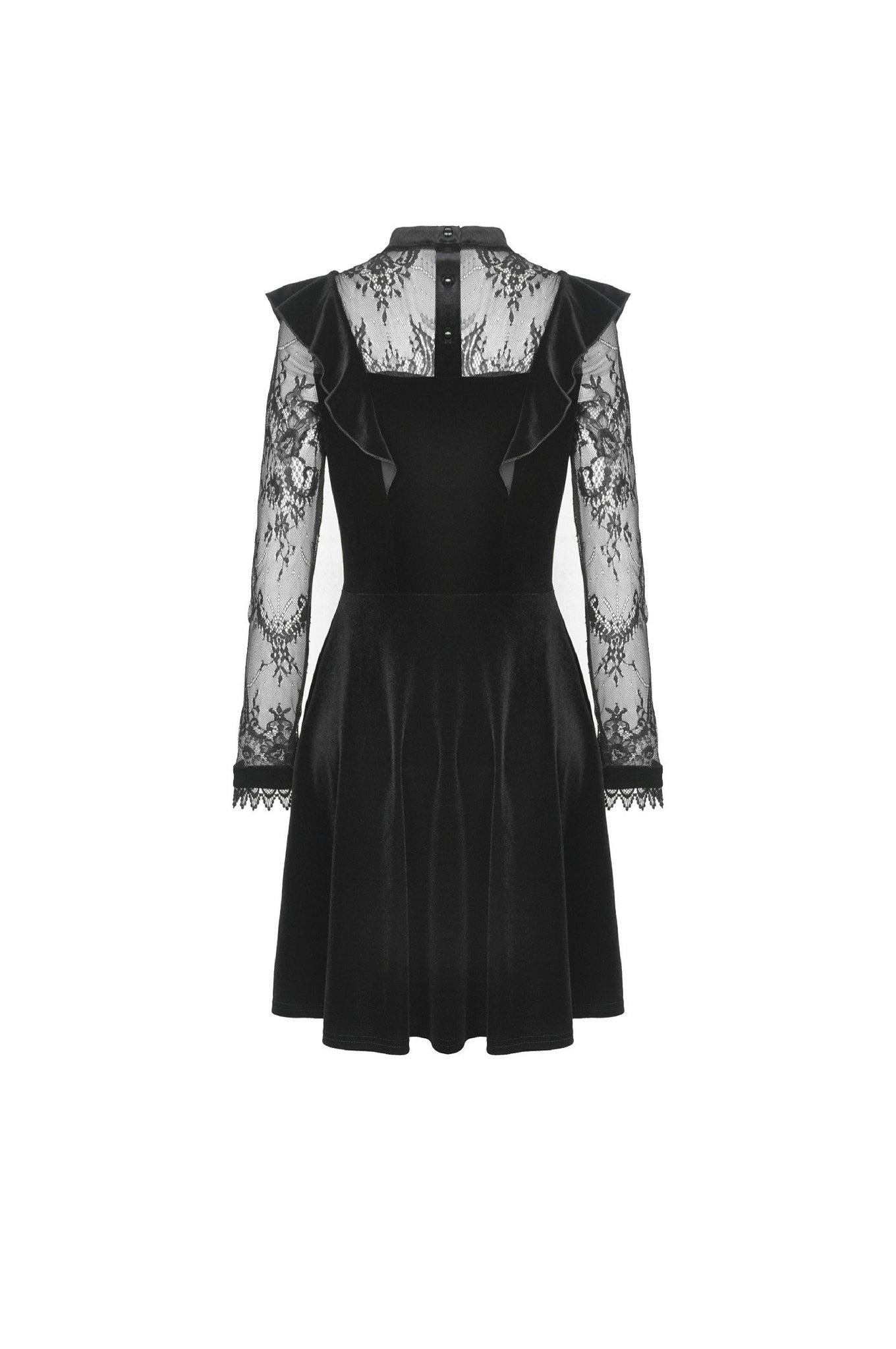 Gothic doll frilly lace velvet dress DW431 – DARK IN LOVE