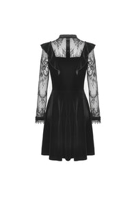Gothic doll frilly lace velvet dress DW431