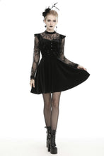 Load image into Gallery viewer, Gothic doll frilly lace velvet dress DW431