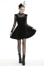 Load image into Gallery viewer, Gothic doll frilly lace velvet dress DW431