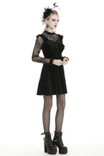 Load image into Gallery viewer, Gothic doll frilly lace velvet dress DW431