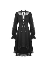 Lace lace up longsleeves cocktail gothic dress DW436