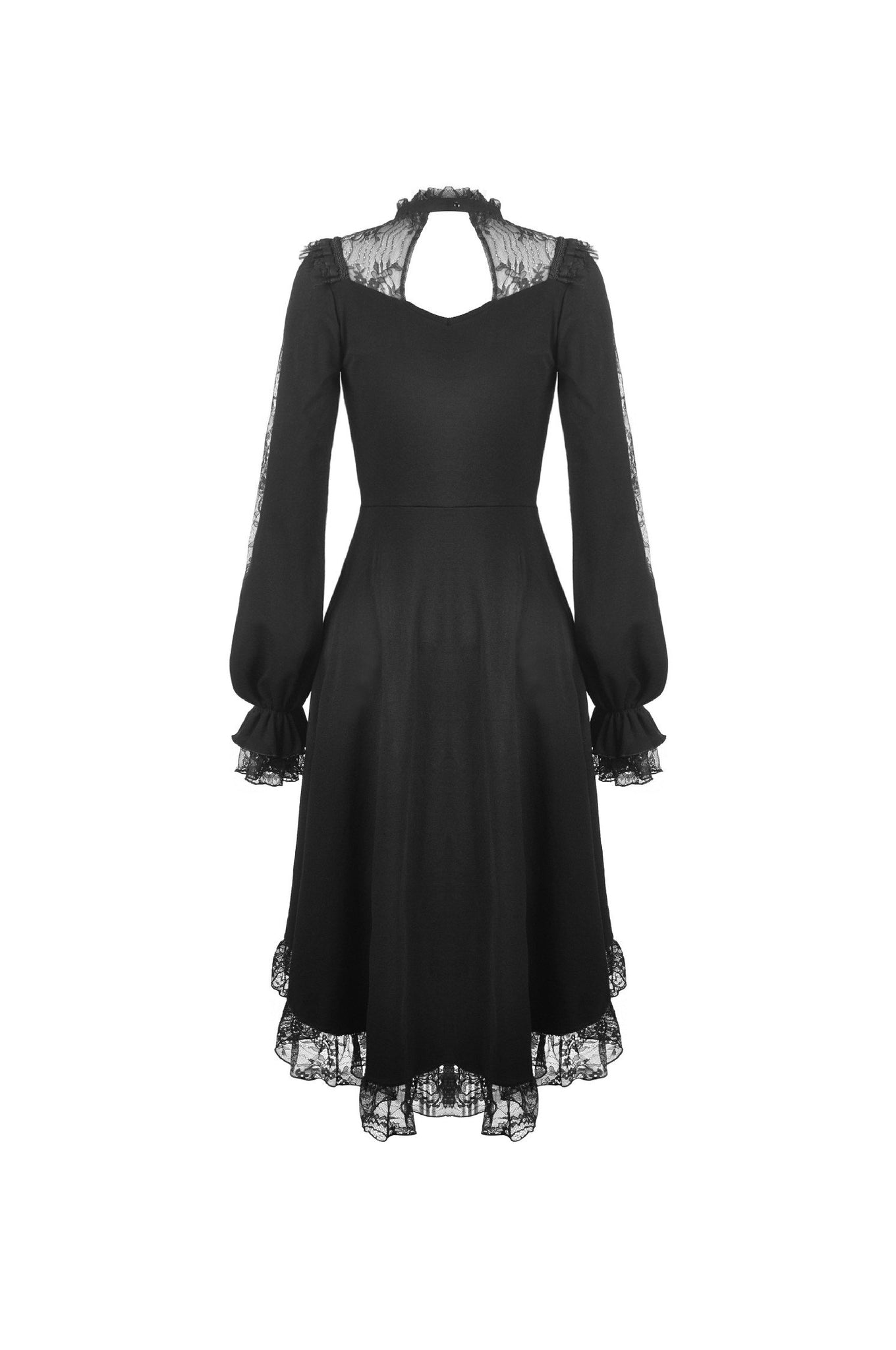 Lace lace up longsleeves cocktail gothic dress DW436 – DARK IN LOVE