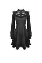 Load image into Gallery viewer, Black dolly frilly lace longsleeves gothic prom dress  DW438