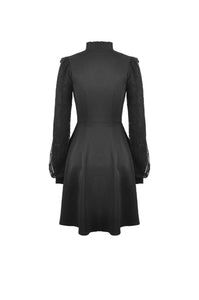 Black dolly frilly lace longsleeves gothic prom dress  DW438