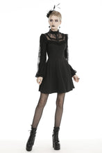 Load image into Gallery viewer, Black dolly frilly lace longsleeves gothic prom dress  DW438