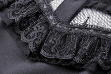 Load image into Gallery viewer, Black dolly frilly lace longsleeves gothic prom dress  DW438