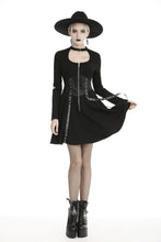 Load image into Gallery viewer, Punk zippered bandage longsleeves dress DW439