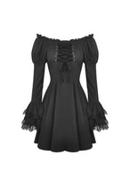 Load image into Gallery viewer, Gothic doll tie up bust off the shoulders dress DW441