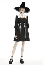 Load image into Gallery viewer, Gothic witch lace up longsleeves dress DW443