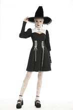 Load image into Gallery viewer, Gothic witch lace up longsleeves dress DW443