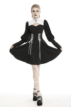 Load image into Gallery viewer, Gothic witch lace up longsleeves dress DW443