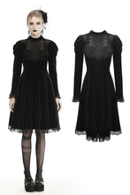 Load image into Gallery viewer, Gothic doll puff sleeves velvet dress DW447