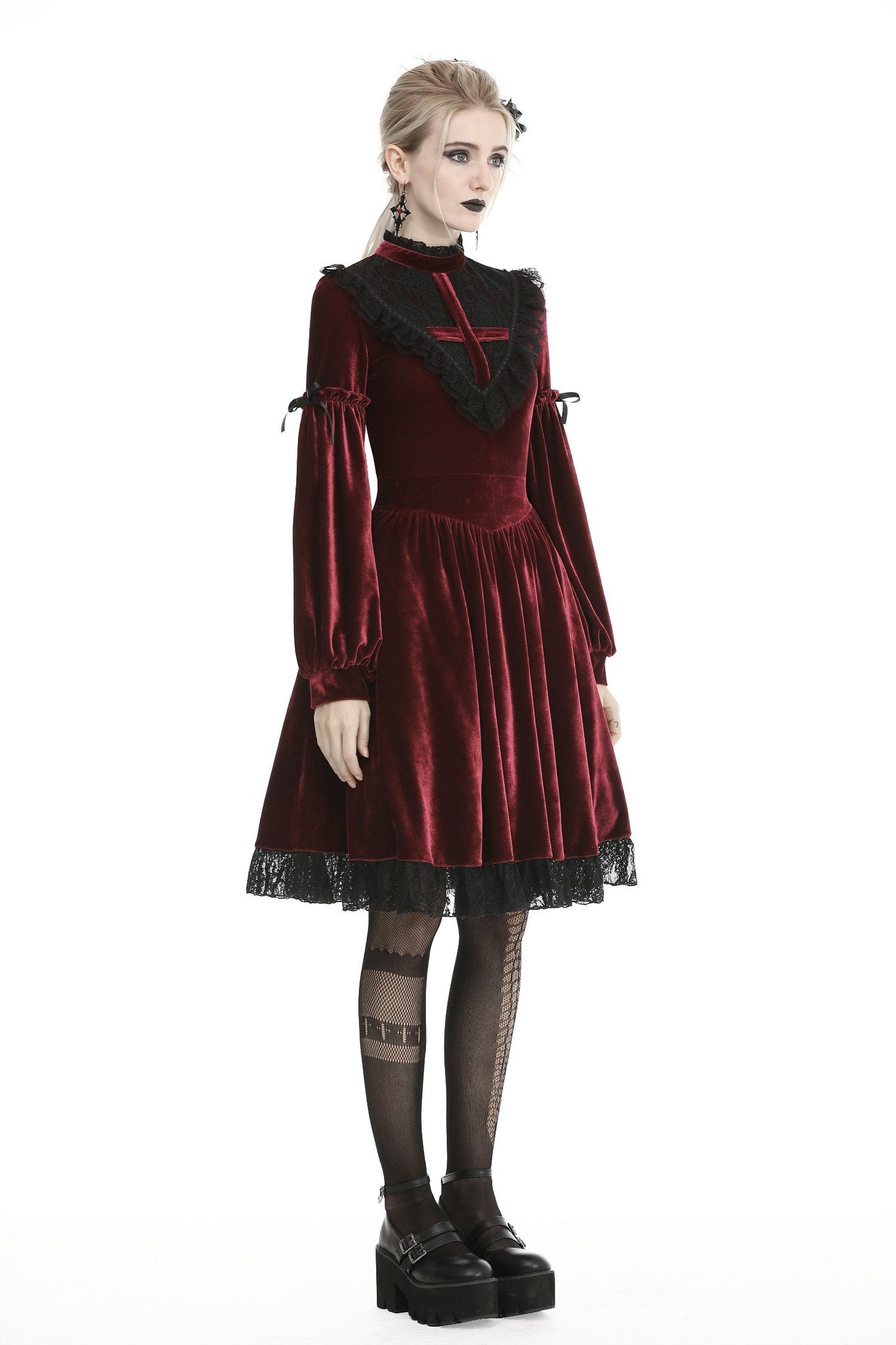 Gothic ghost blood cross velvet dress DW448 Gothic ghost blood cross velvet dress DW448