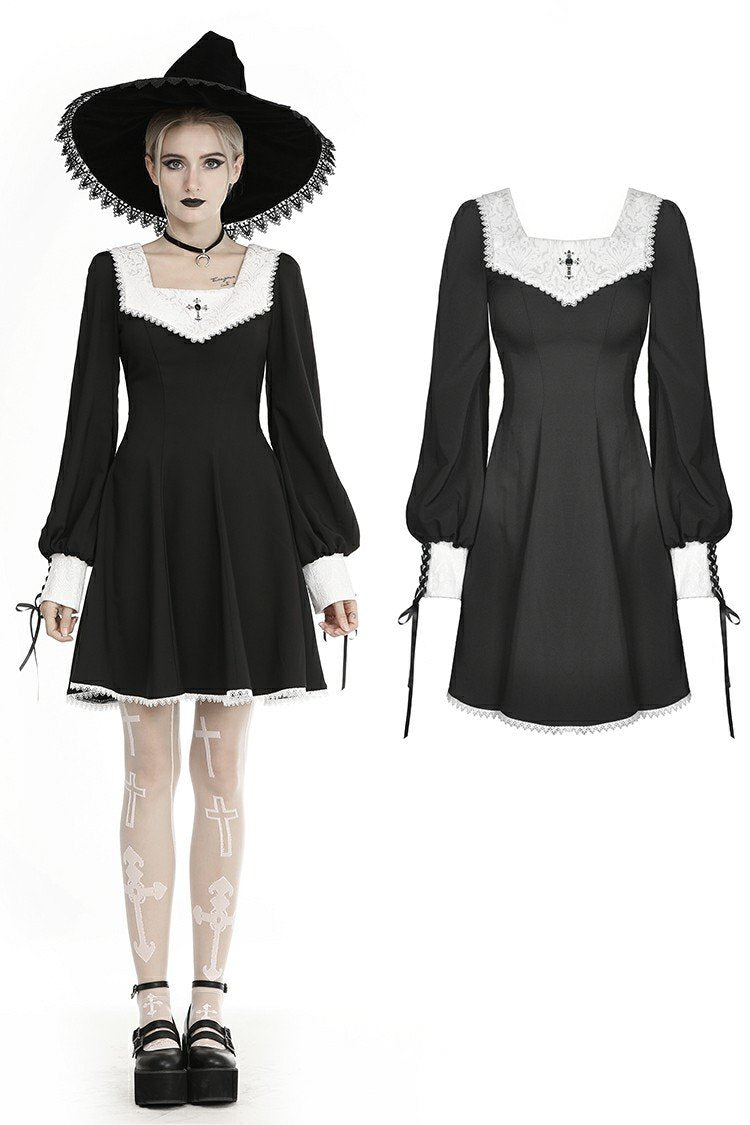 Gothic ghost white collar dress DW450  DARK IN LOVE