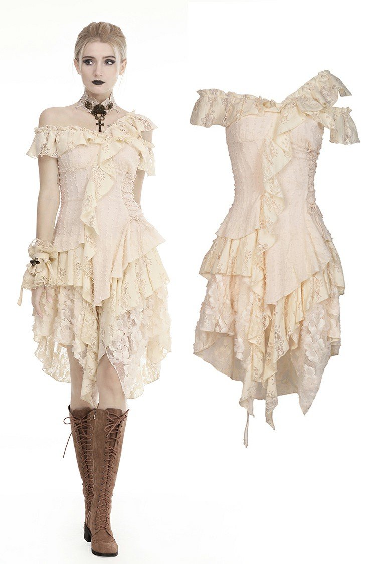 Steampunk irreqular frilly lace dress DW451 – DARK IN LOVE