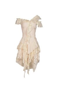 Steampunk irreqular frilly lace dress DW451