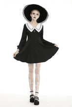 Load image into Gallery viewer, Goth cross white doll collar dress DW453