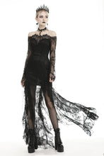 Load image into Gallery viewer, Gothic black lace frill swallow tail mermaid dress DW460