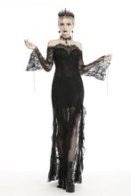 Load image into Gallery viewer, Gothic black lace frill swallow tail mermaid dress DW460