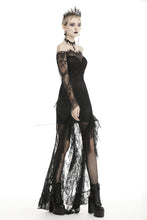 Load image into Gallery viewer, Gothic black lace frill swallow tail mermaid dress DW460