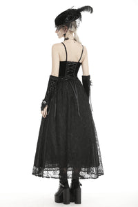 Gothic court velvet lace maxi dress DW465