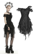 Load image into Gallery viewer, Gothic ghost irreqular frilly dress DW466